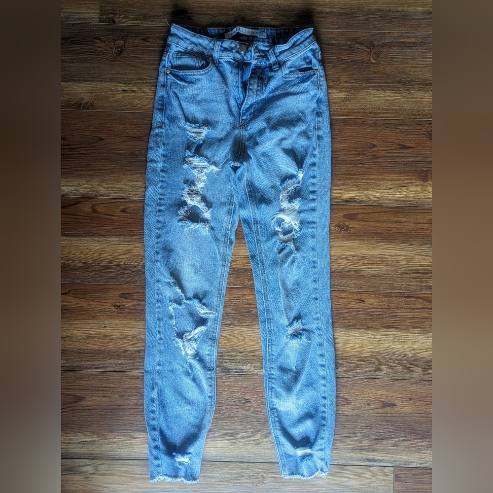 Tinseltown distressed mom jeans